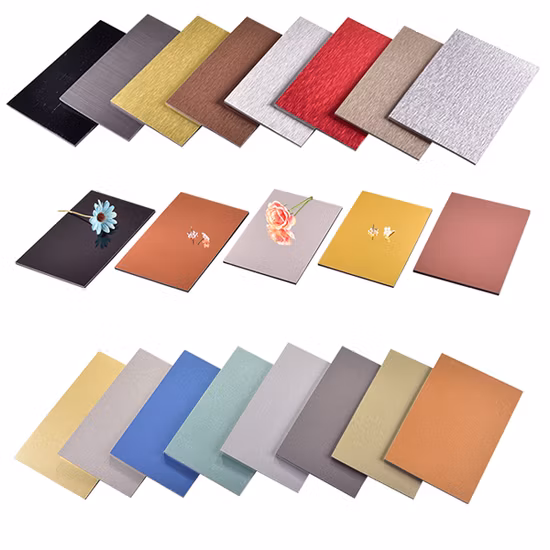 Aluminium-Verbundplatten (1220 x 2440 x 4 mm) 0,21 mm für Wandverkleidungen in Gebäuden, Großhandelspreise, gebürstete Aluminium-Verbundplatte